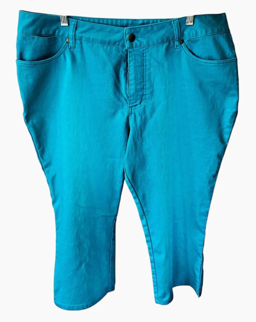 Women With Control Plus Size Turquoise Blue Crop Pants SZ. 18W